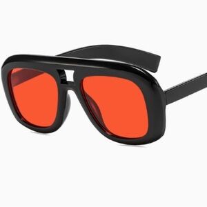 Futuristic Black and Red Smart Glasses